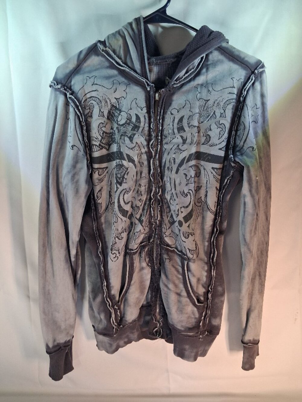 Vintage Y2K Affliction Winged Cross Full-Zip Hoodie